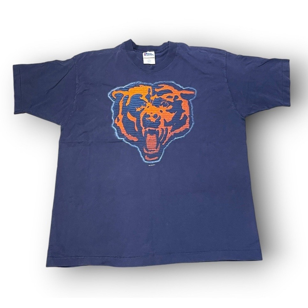 Vintage 1996 Chicago Bears‎ Pro Player T Shirt XL Single Stitch NFL Navy Blue